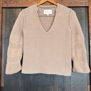 Brochu Walker V-Neck Cotton Popover Sweater